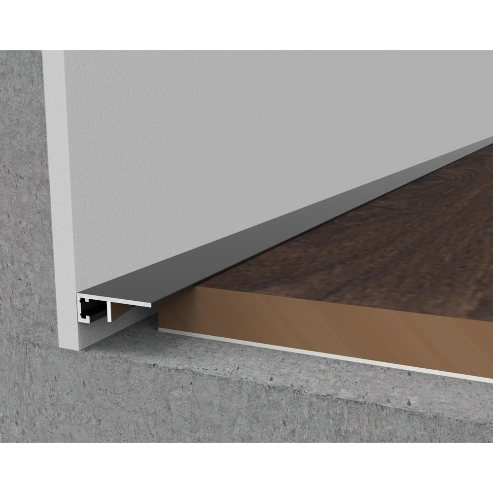 Изображение товара Микроплинтус ДИАЛ ПР-2336 напольный черный матовый для скрытого монтажа