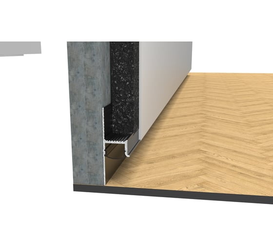 Изображение товара Алюминиевый  плинтус теневой ДИАЛ ПР-2333 для подсветки универсальный 3 000 - 6063 Т6 черный матовый 4687204783449