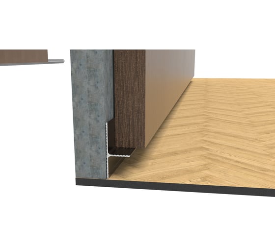 Изображение товара Алюминиевый плинтус ДИАЛ ПР-2332 теневой без подсветки 3 000 - 6063 Т6 черный матовый 4687204783432