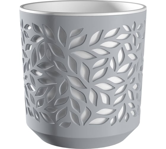 Изображение товара Кашпо bmc Leaves КШ 5835 d22см, h238мм, 8л, серый/белый 071081