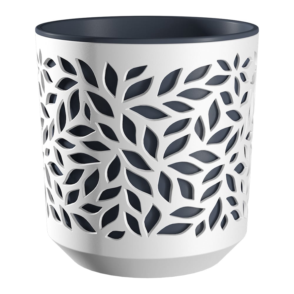 Кашпо bmc Leaves КШ 5834 d22см, h238мм, 8л, белый/антрацит 071078