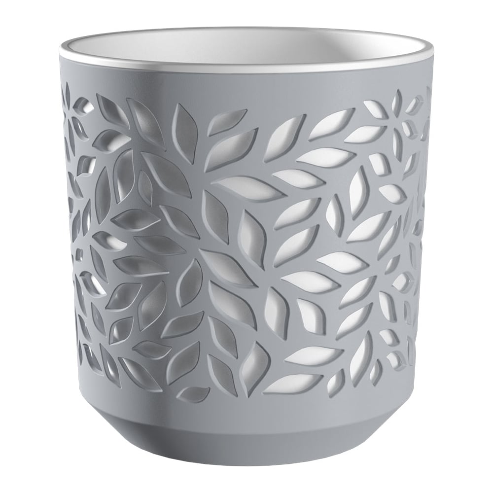 Изображение товара Кашпо BMC КШ 5829 Leaves 19см 4л серое и белое для растений и цветов