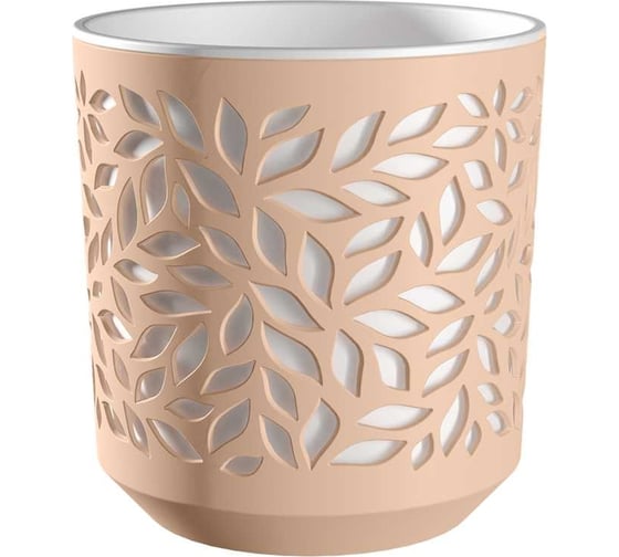 Изображение товара Кашпо bmc КШ 5832 Leaves d19см, h196мм, 4л, пудра/белый 071076