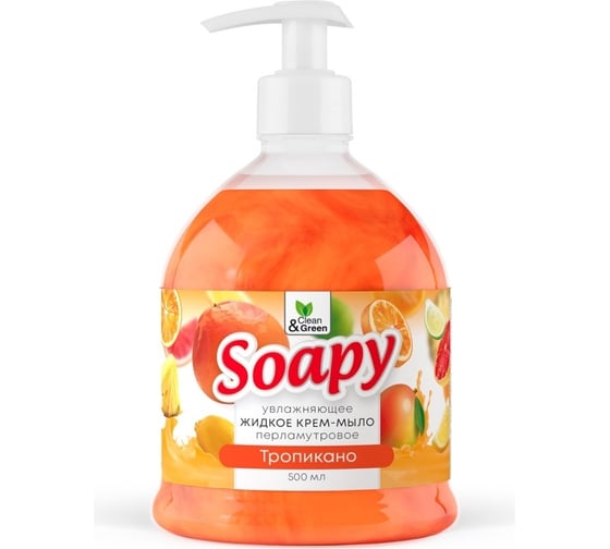 Изображение товара Прохим Крем-мыло жидкое с перламутром "Soapy" тропикано, увлажняющее, с дозатором, 500 мл CG8303