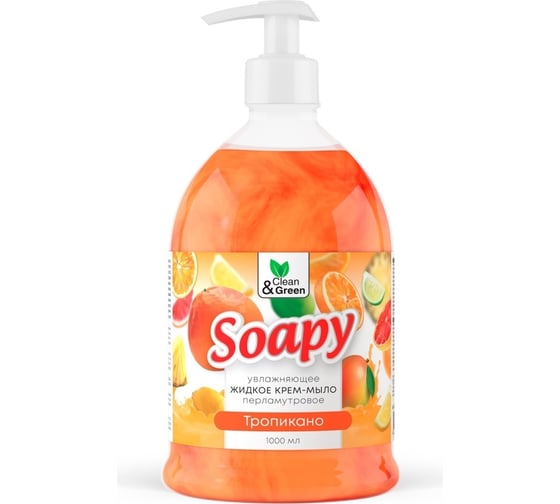 Изображение товара Прохим Крем-мыло жидкое с перламутром "Soapy" тропикано, увлажняющее, с дозатором, 1000 мл CG8309