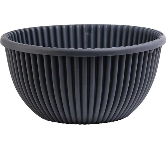 Изображение товара Кашпо bmc Верде КШ 5788 с дренажной вкладкой, антрацит, d31, h14см, 6л 071086