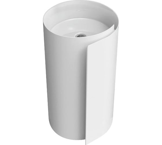 Изображение товара Раковина Flaminia Mono Roll 44 o 440x850 мм, напольная, пристенная, без перелива, слив в стену, в комплекте крепление 9005, керамика, цвет белый MR44P