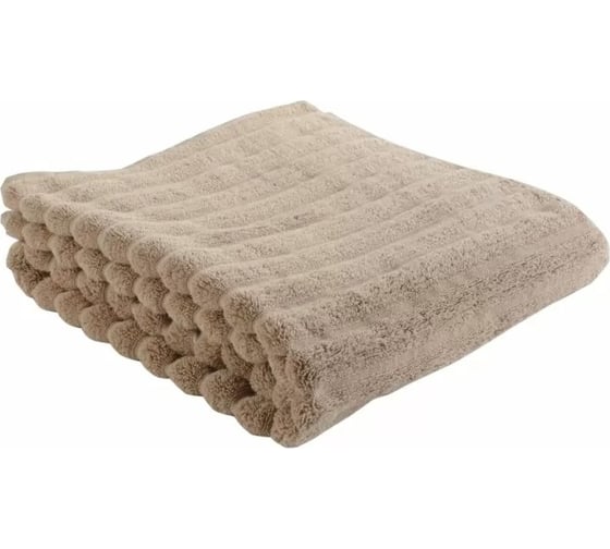 Изображение товара Полотенце банное Tkano Waves бежевого цвета, коллекция Essential, 70x140 см TK18-BT0024