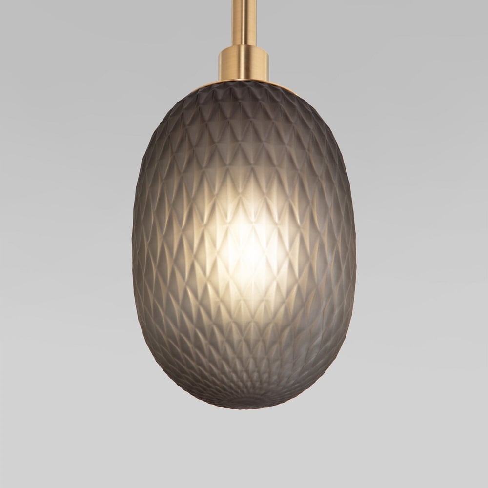 Изображение товара Подвесной светильник Eurosvet 50266 со стеклянными плафонами дымчатый прозрачный янтарный арт-деко