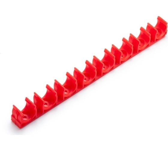 Изображение товара Гребенка из клипс для сантехнических труб Fedast для монтажных пистолетов, 20 мм, красный, 8 мест, 10 шт. GR8KL20-R