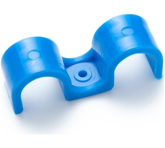 Изображение товара Крепеж-скоба для сантехнических труб Fedast для монтажных пистолетов, 16 мм, синий, двухсторонняя, 60 шт. SK16-2-B