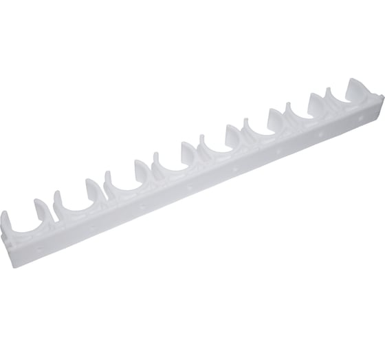 Изображение товара Гребенка из клипс для сантехнических труб Fedast для монтажных пистолетов, 20 мм, белый, 8 мест, 10 шт. GR8KL20-W