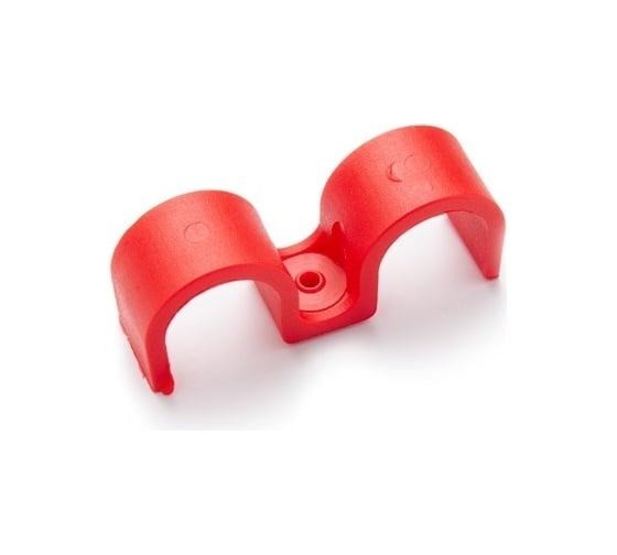 Изображение товара Крепеж-скоба для сантехнических труб Fedast для монтажных пистолетов, 20 мм, красный, двухсторонняя, 40 шт. SK20-2-R