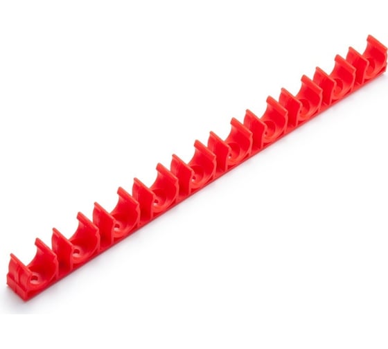 Изображение товара Гребенка из клипс для сантехнических труб Fedast для монтажных пистолетов, 16 мм, красный, 10 мест, 10 шт. GR10KL16-R
