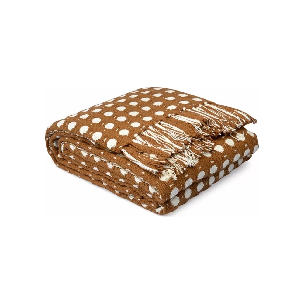 Изображение товара Покрывало хлопковое Tkano Polka dots 180×250 см коллекция Essential карамельный цвет