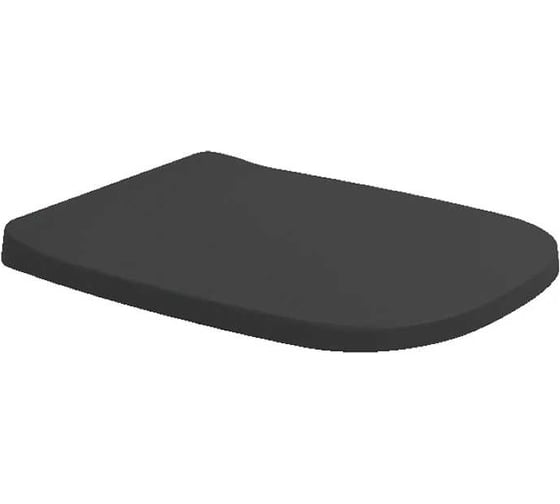 Изображение товара Сиденье для унитаза Flaminia Flag 460x365хh25 мм, быстросъёмное, с механизмом плавного закрывания Soft Close, шарниры хром, цвет Carbone FGCW03CAR