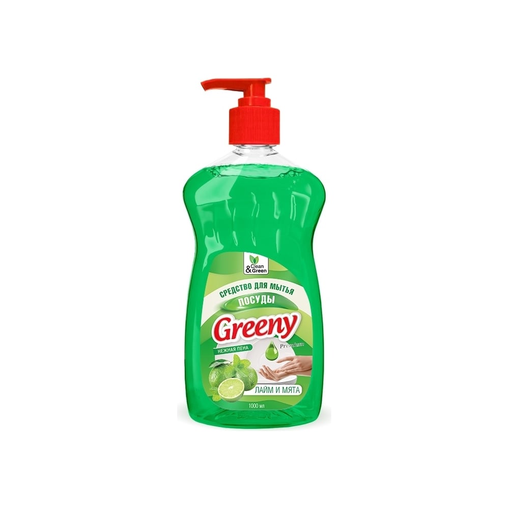 Изображение товара Средство для мытья посуды ProХим Greeny Premium Лайм и мята с дозатором 1000 мл