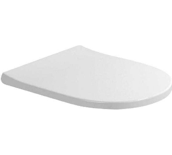 Изображение товара Сиденье для унитаза Flaminia Link 445x360хh28 мм, быстросъёмное, с механизмом плавного закрывания Soft Close, шарниры хром, цвет белый LKCW07