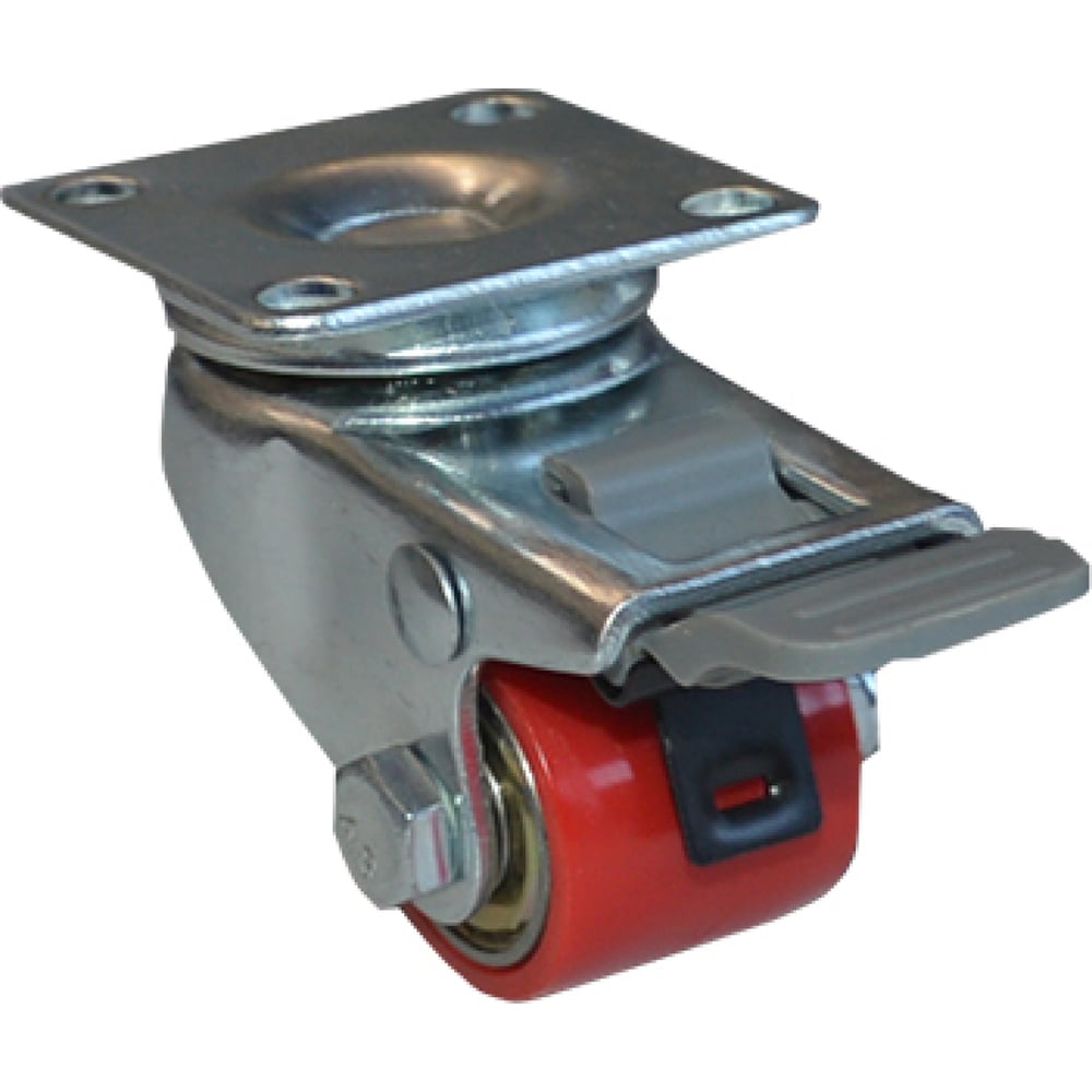 Изображение товара Колесо полиамид поворотное с тормозом 27 мм MFK-TORG 1124027-RED