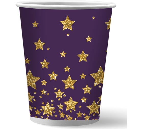 Изображение товара Набор бумажных стаканов ND Play Звезды на черном - 2 250 мл, 6 шт 301599