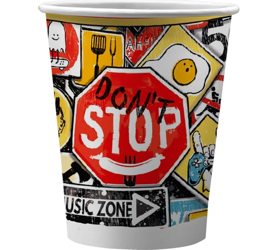 Изображение товара Набор бумажных стаканов ND Play Знаки яркие в т/у пленке 250 мл, 6 шт 308698