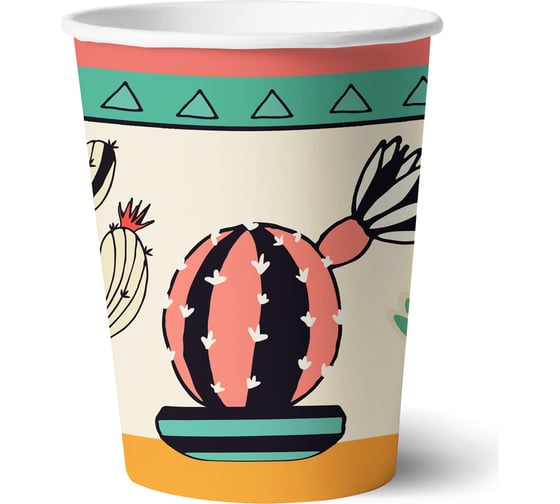 Изображение товара Набор бумажных стаканов ND Play Кактус-2 250 мл, 6 шт 297211