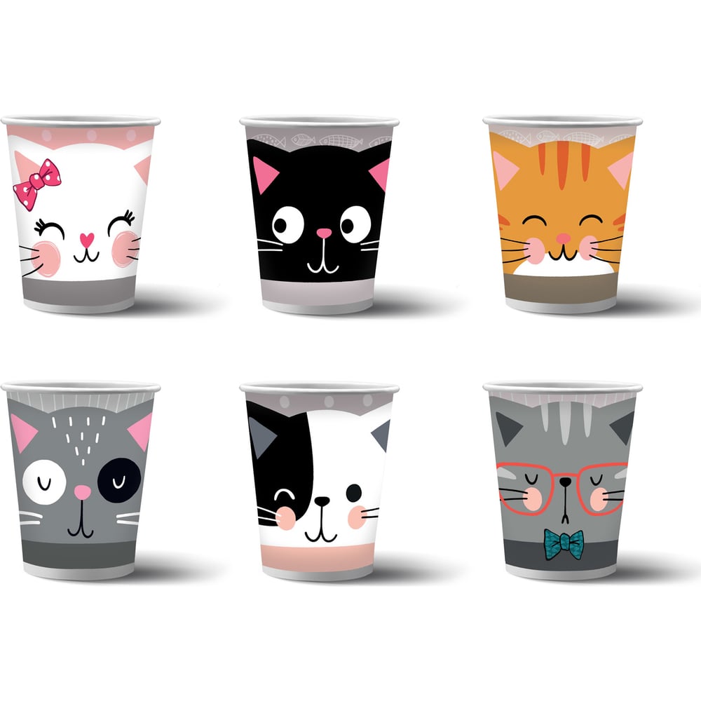Изображение товара Набор бумажных стаканов ND Play Кошки с ушками 250 мл 6 шт оригинальный дизайн Изображение товара Набор бумажных стаканов ND Play Кошки с ушками 250 мл 6 шт оригинальный дизайн