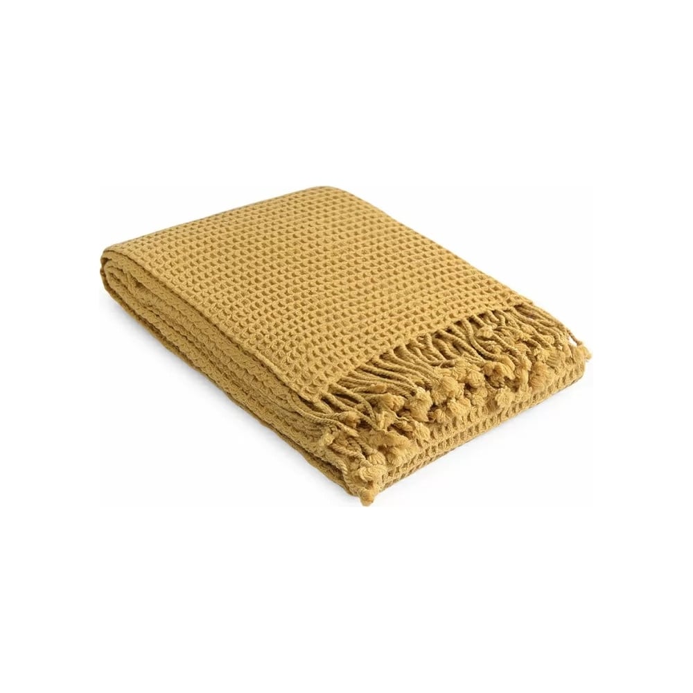 Изображение товара Плед из шерсти Tkano охристый 130x180 см коллекция Essential