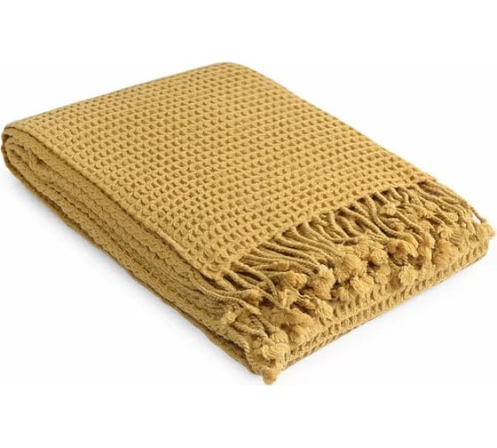 Изображение товара Плед Tkano из шерсти, цвета охры, коллекция Essential, 130x180 см TK23-TH0005
