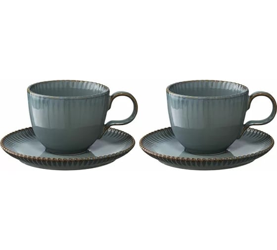 Изображение товара Набор из 2 чайных пар Tkano темно-серого цвета, коллекция Kitchen Spirit, 275 мл TK22-TW_TC0001