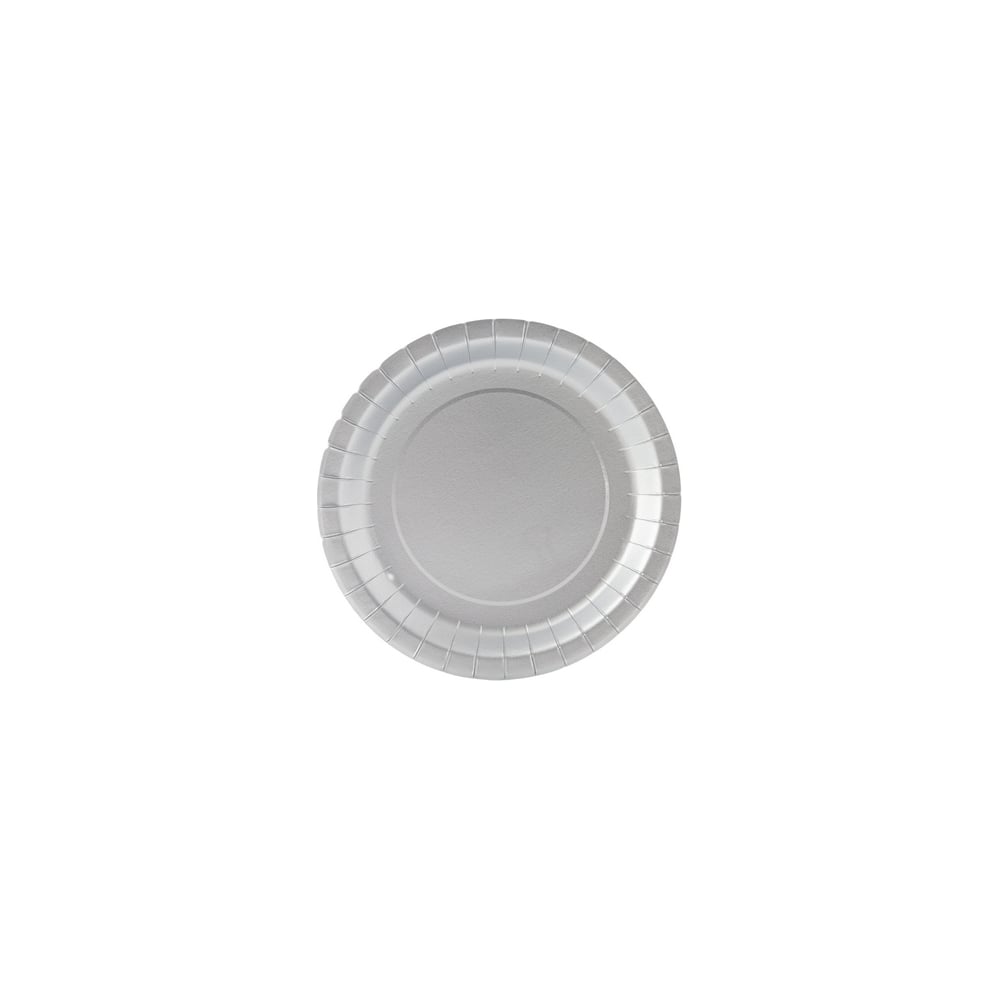 Изображение товара Картонная ламинированная тарелка ALMIN с бортом 235 мм набор 25 шт серебро