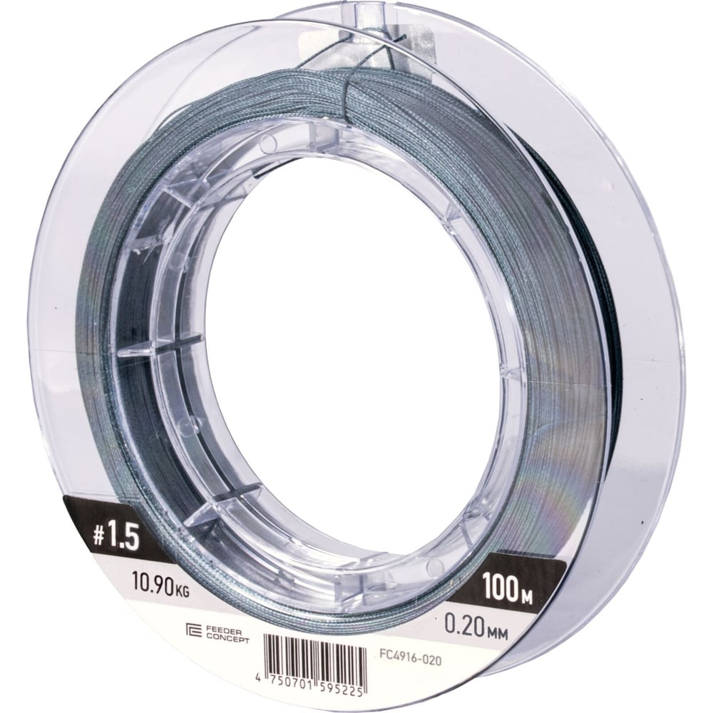 Изображение товара Шок-лидер FEEDER CONCEPT Distance х8 0.20 мм 100 м темно-серый