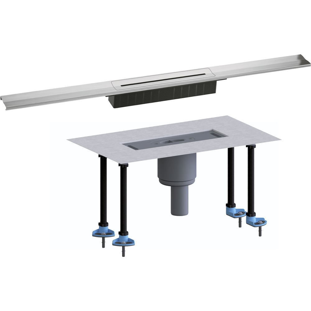 Изображение товара Лоток дренажный с вертикальным выпуском HL DN50 серия Стандарт 900 мм нержавеющая сталь