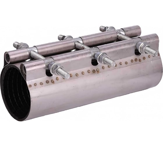 Изображение товара Хомут ремонтный (свертная муфта) АТКА нержавеющая сталь, L=300 мм, Ду150 (150-160), 3 шпильки 1001010232