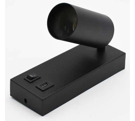 Изображение товара Бра De Fran AL-151, цвет черный, GU10 50Вт, серия АРИД, с USB (5В, 2.1А) и выключателем AL-151 BK