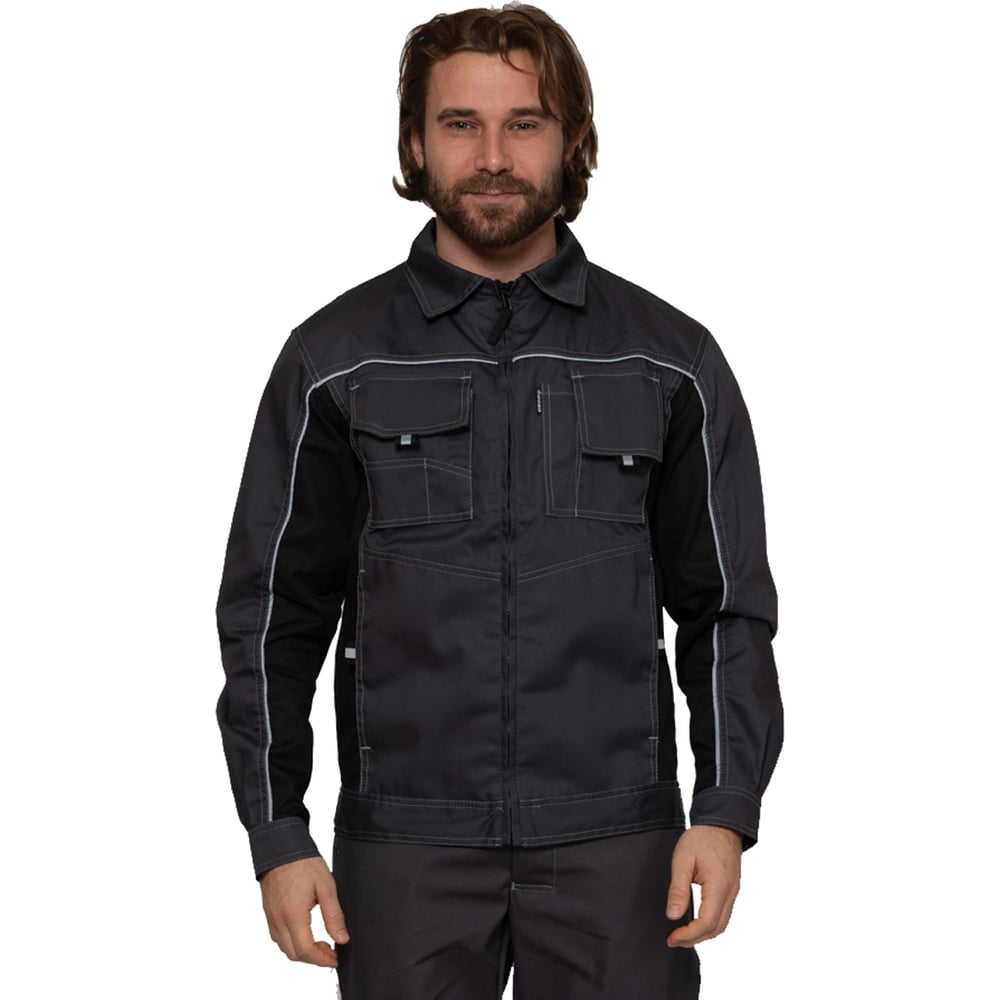 Изображение товара Мужская куртка Прабо Люкс водоотталкивающая серый черный 48-50