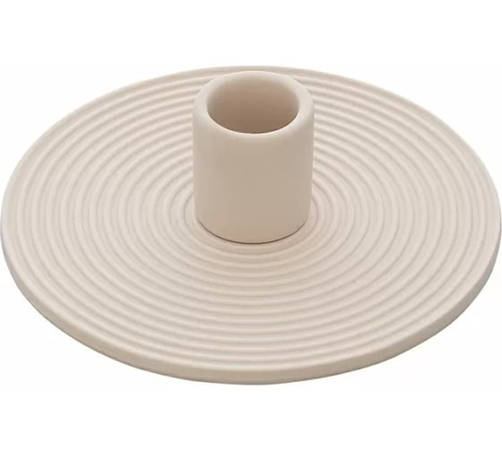 Изображение товара Подсвечник Tkano из каменной керамики, бежевого цвета, коллекция Essential TK23-DEC-CNH0002