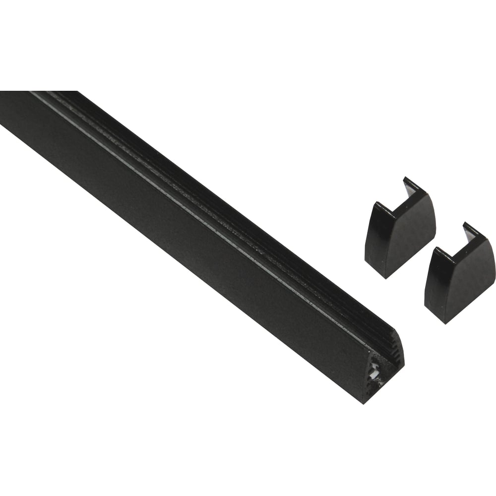 Изображение товара Профиль для светодиодной ленты geniled для стекла, торцевой, Black, 13x18x1000, с заглушками 12137b_1