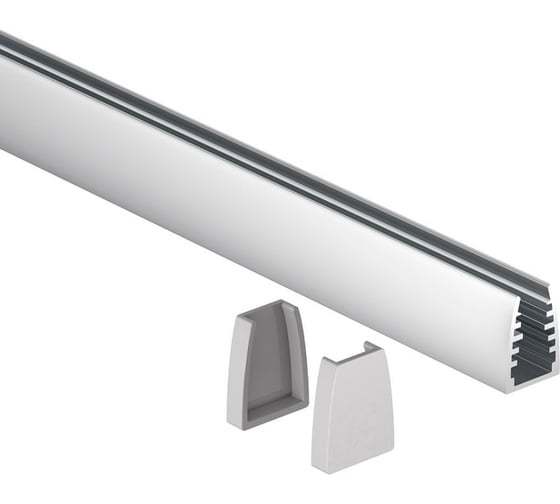 Изображение товара Профиль для светодиодной ленты geniled для стекла, торцевой, 13x18x1000, с заглушками 12137_1