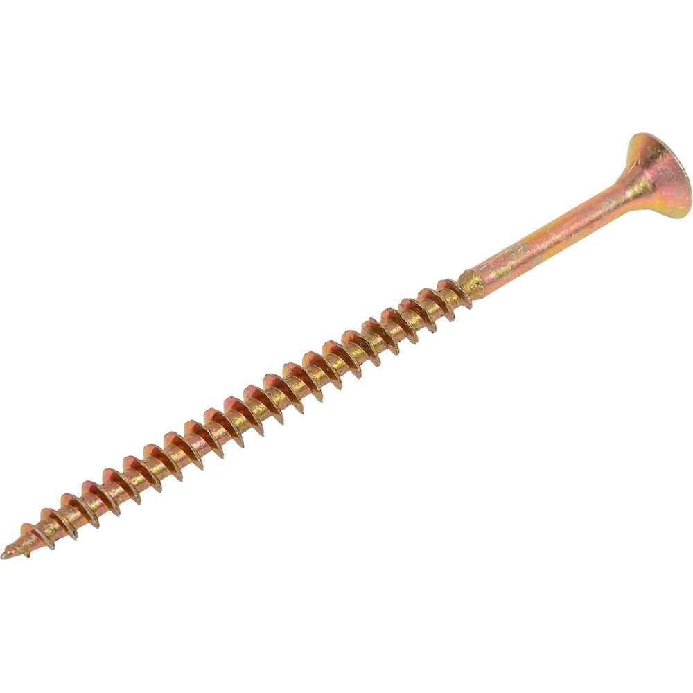 Изображение товара Саморез универсальный МЕТАЛЛСЕРВИС 5x80 цинк желтый 1кг Потайная головка