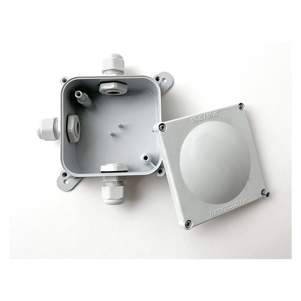 Изображение товара Монтажная коробка Plasticglas IP66/IP68 с гермовводами PG9x3 для наружных условий