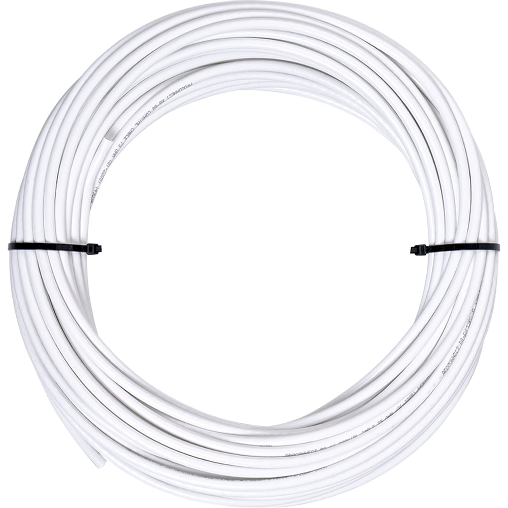 Изображение товара Кабель коаксиальный TWIST RG-6 CCS/Al/Al 48 indoor 25 м белый с коннекторами