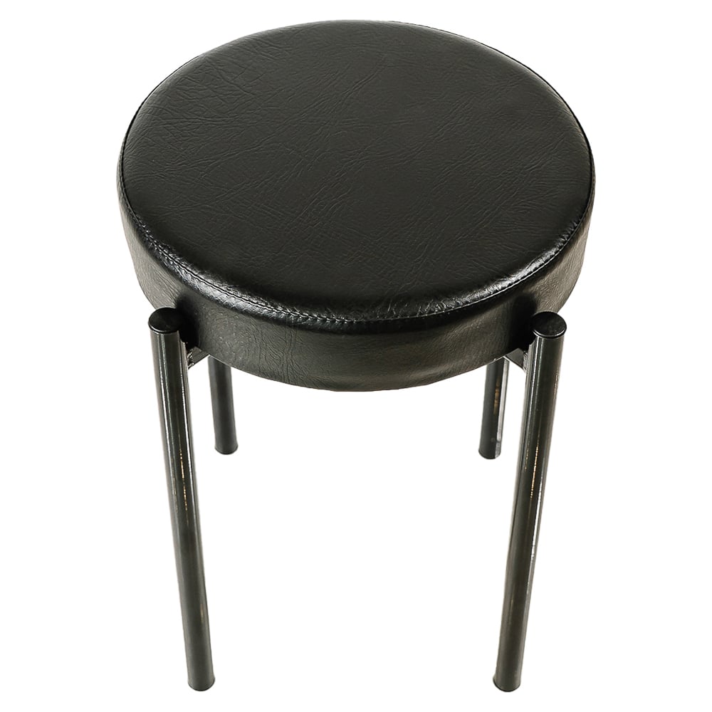 Изображение товара Стильный черный табурет MODULE`S TYLE CINDI из металла и искусственной кожи