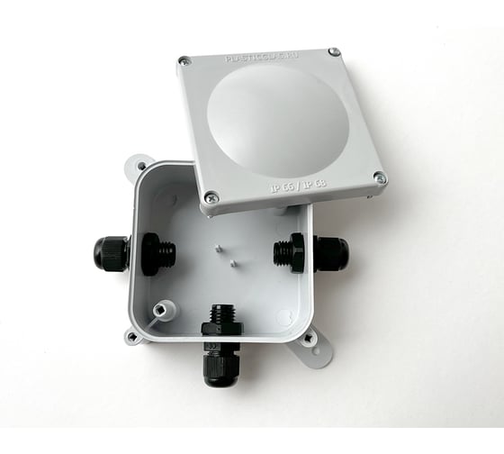 Изображение товара Монтажная коробка Plasticglas IP66/IP68 с гермовводами PG7x3 КМ767635-00-04-04-04