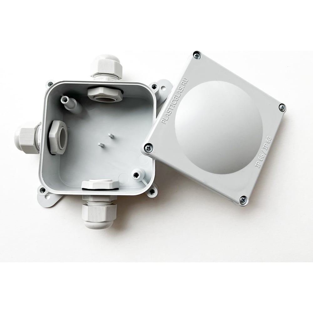 Изображение товара Монтажная коробка Plasticglas IP66/IP68 с гермовводами PG11x3 КМ767635-00-02-02-02