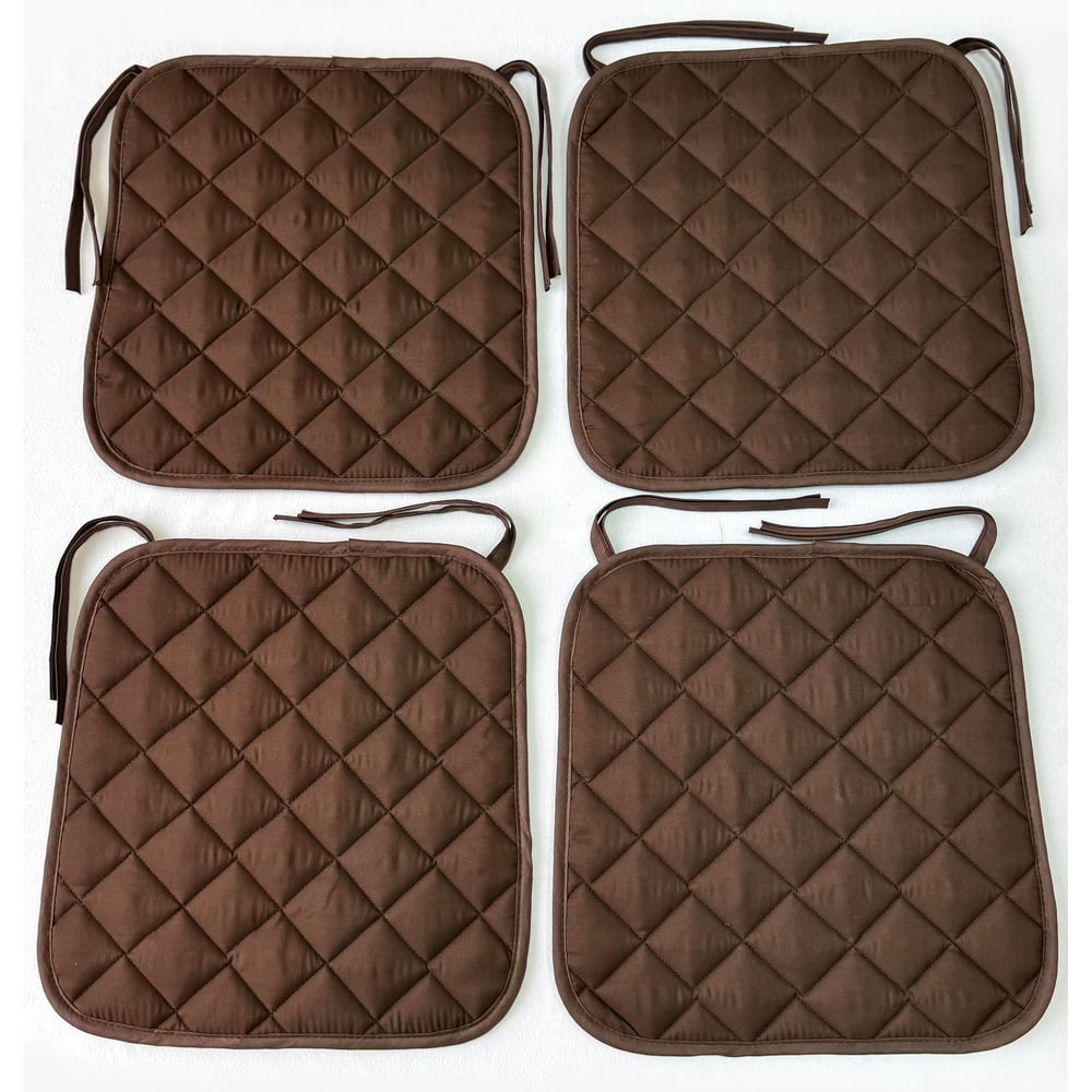 Изображение товара Комплект подушек на стул из микрофибры ТЕКСТИЛЬ, 4 шт, коричневый