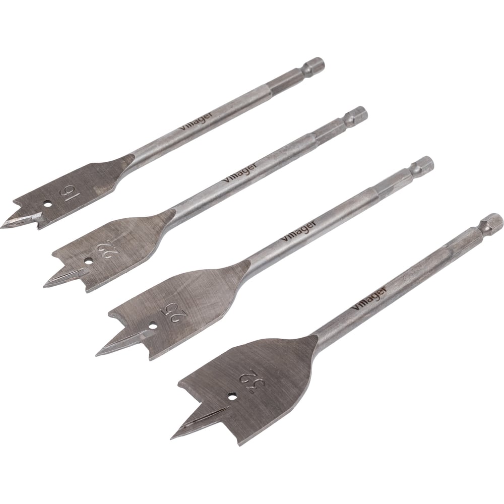 Изображение товара Набор сверл Villager DWS-SET 4 шт для дерева диаметром 16-32 мм