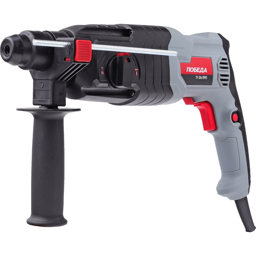 Изображение товара Перфоратор ПОБЕДА П-26 890 мощность 890 Вт, макс диаметр бурения 26 мм, 1300 об мин 7200 уд/мин, дополнительная рукоятка, кейс 140300990