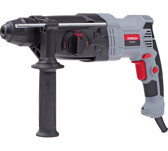 Изображение товара Перфоратор ПОБЕДА П-28 975 SDS+ 975 Вт макс диаметр бурения 28 мм, 1200 об мин, 5300 уд/мин, дополнительная рукоятка глубиномер, кейс 140300985