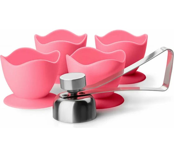 Изображение товара Набор подставок для яиц с разбивателем APOLLO Crack Завтрак 5 предметов CRK-05